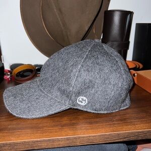 Gucci Grey Wool Baseball Cap